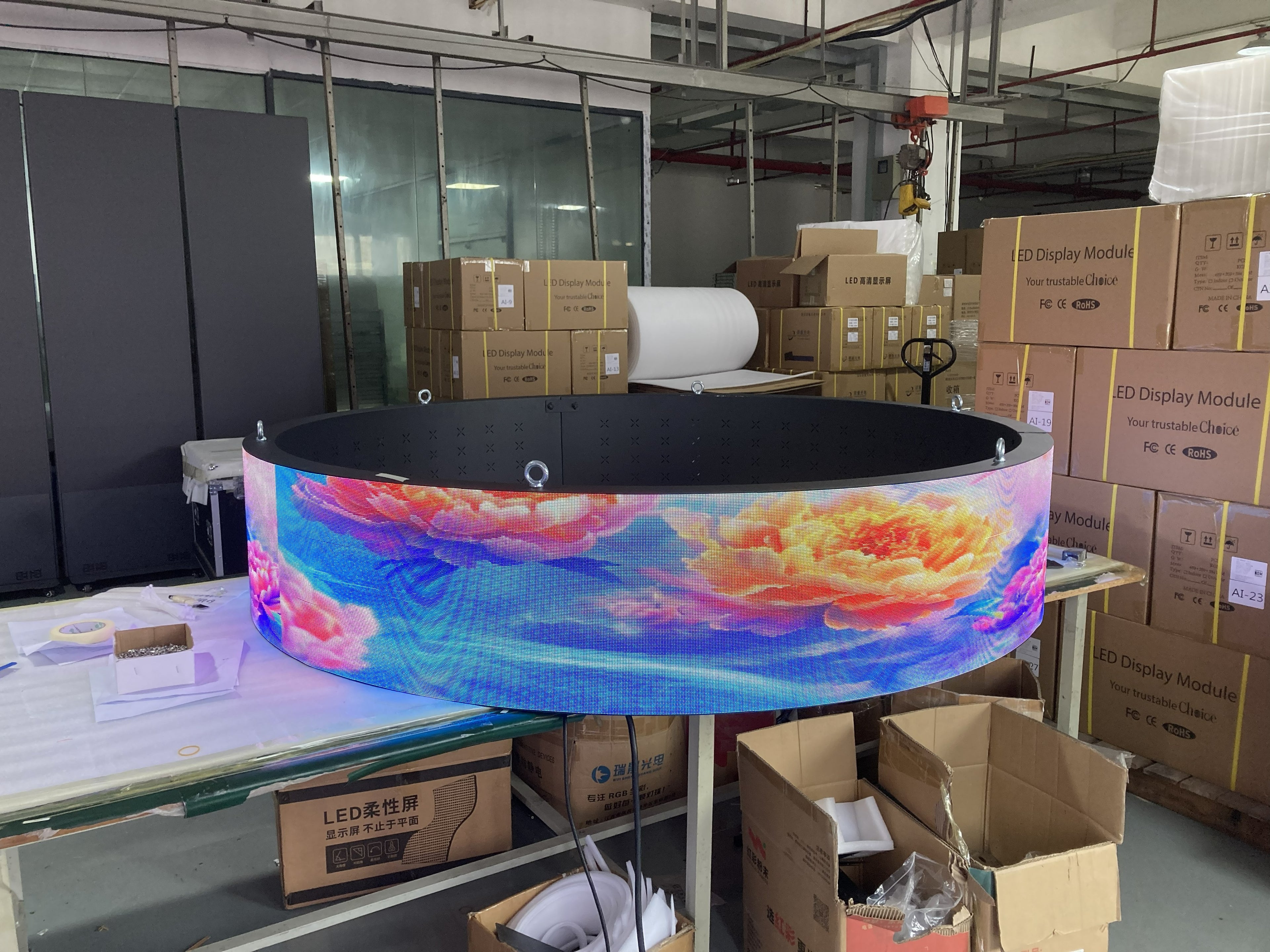 Custom Cylindrical Ceiling LED Display | P2.0 / P2.5 / P3.0 | 360° Hanging LED Drum Screen