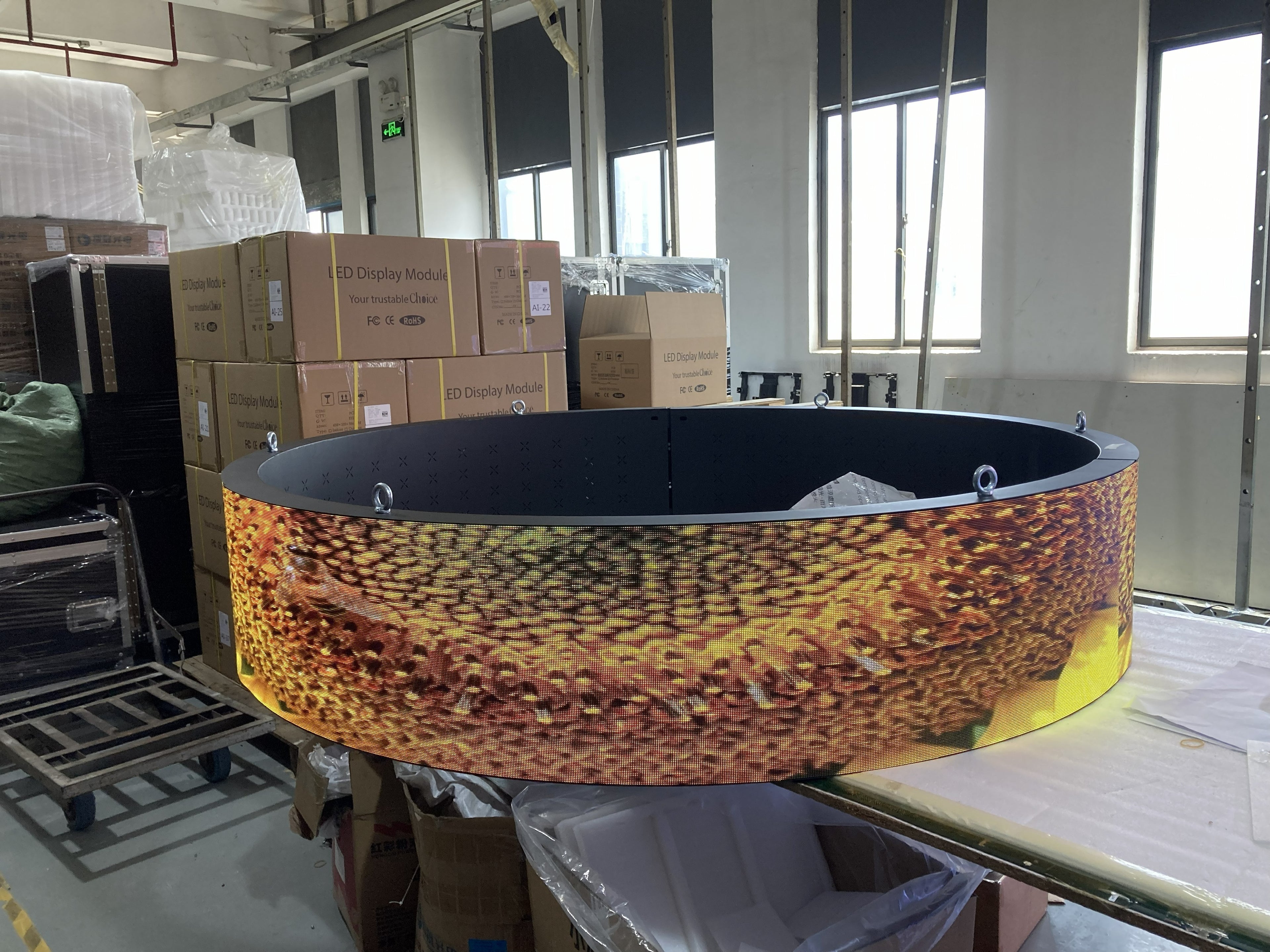 Custom Cylindrical Ceiling LED Display | P2.0 / P2.5 / P3.0 | 360° Hanging LED Drum Screen