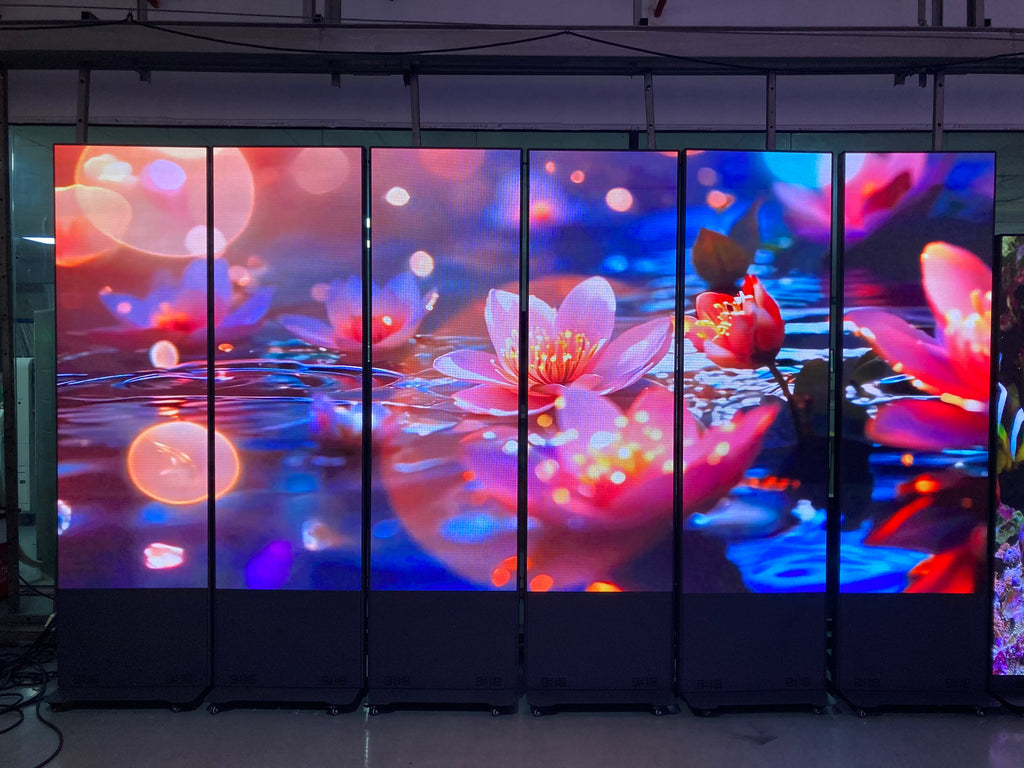 Dotcom Foldable Tall LED Poster Display P1.53–P2.5 | 640×1920mm Raised Base Portable Indoor Screen