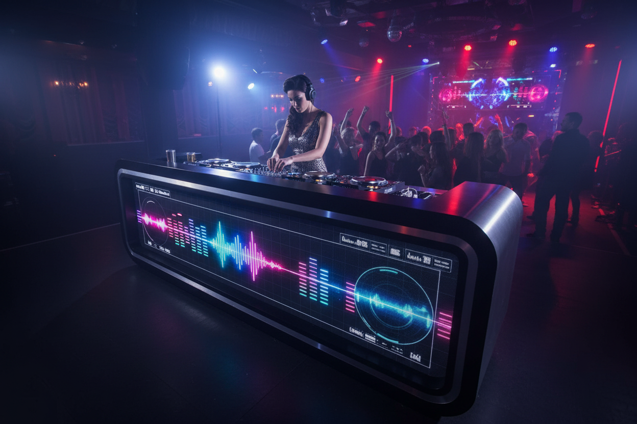 Dotcom Reception Display - Elegant DJ Booth Nightclub